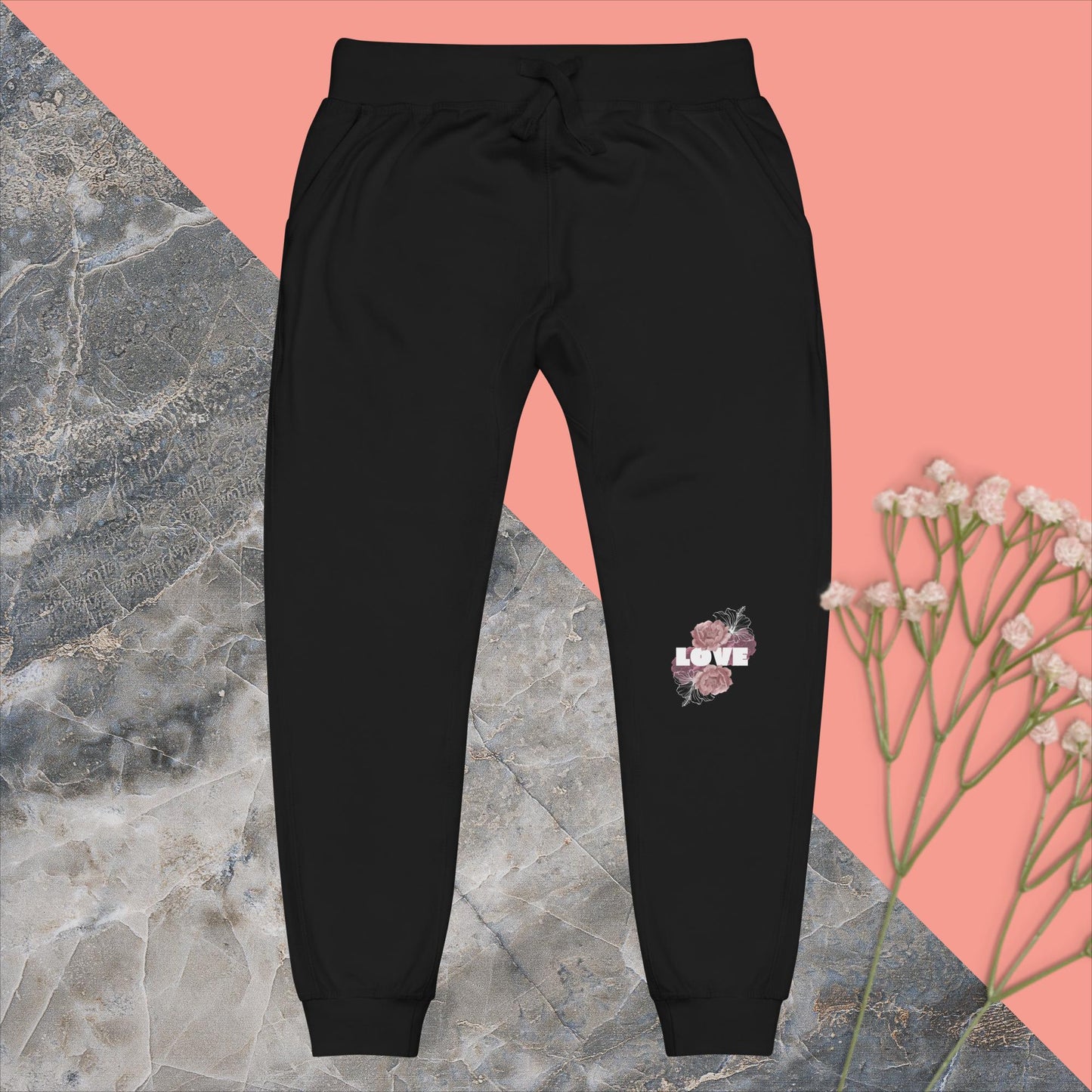 Love Bloom fleece sweatpants