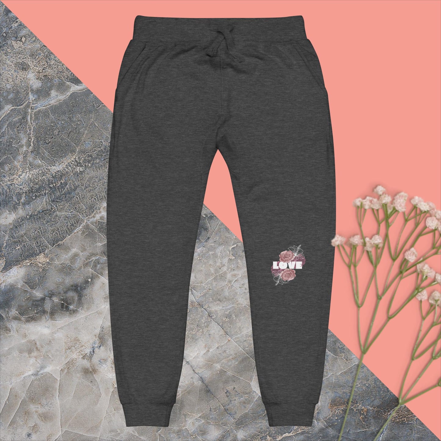 Love Bloom fleece sweatpants