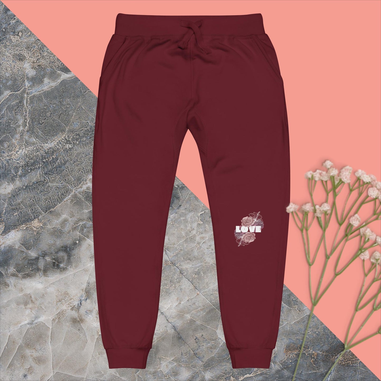 Love Bloom fleece sweatpants